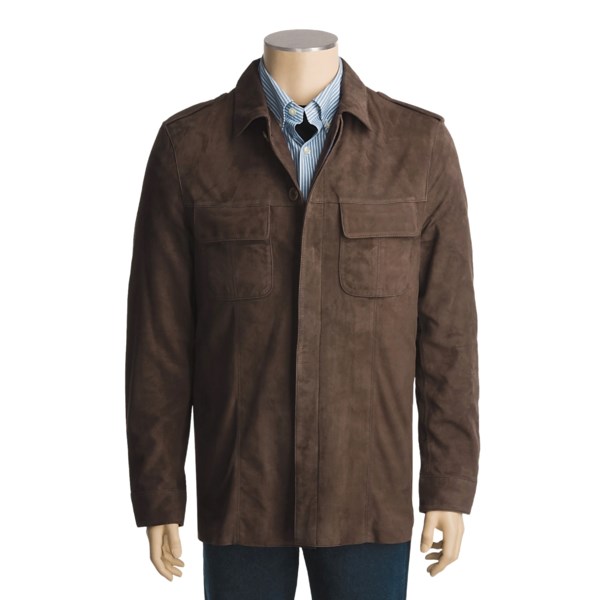 Kroon Suede Shirt Jacket Long Sleeve For Men CLOSEOUTS 