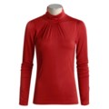 August Silk Scrunch Turtleneck - Long Sleeve (For Women)