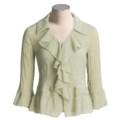 Two Star Dog Crinkle Chiffon Shirt - Ruffled, Long Sleeve (For Women)