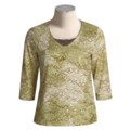Tribal Sportswear Tie-Dye Shirt - Foiled Lace, ¾ Sleeve (For Women)