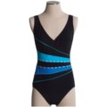Fantasizer Stripe Lingerie Swimsuit - One-Piece (For Women)
