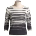 Austin Reed Silk-Rich Sweater - Striped, ¾ Sleeve (For Women)