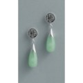 Gemstar Teardrop Earrings - Jade, Sterling Silver