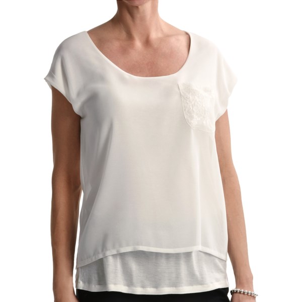 August Silk Softly Layered Shirt - Short Sleeve (For Women)