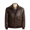 Golden Bear Distressed Goat Bomber Jacket (For Men)