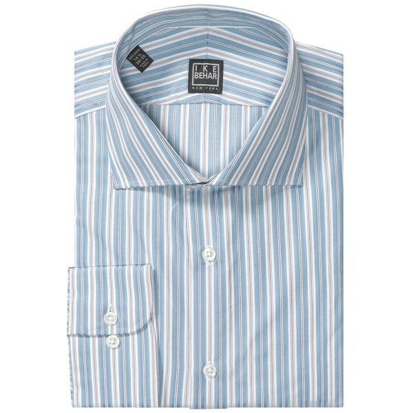 Ike Behar Black Label Stripe Spread Collar Dress Shirt - Long Sleeve (For Men)