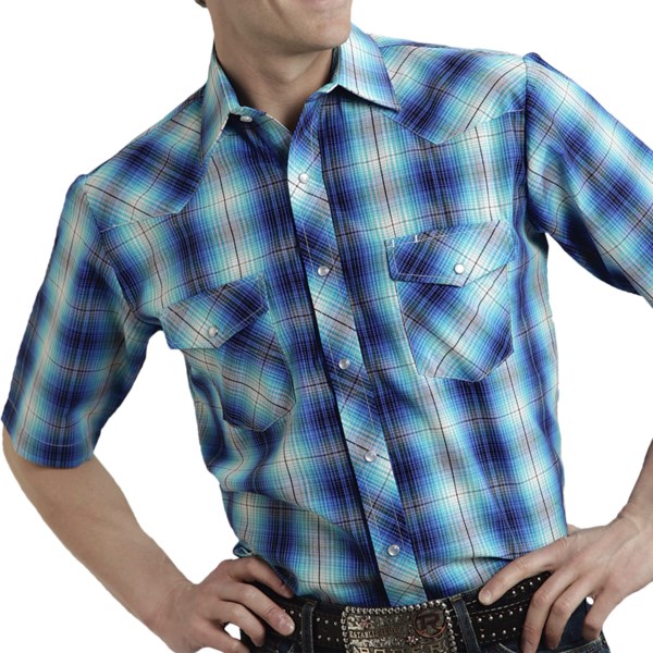 Roper Karman Plaid Shirt - Snap Front, Short Sleeve (For Men)