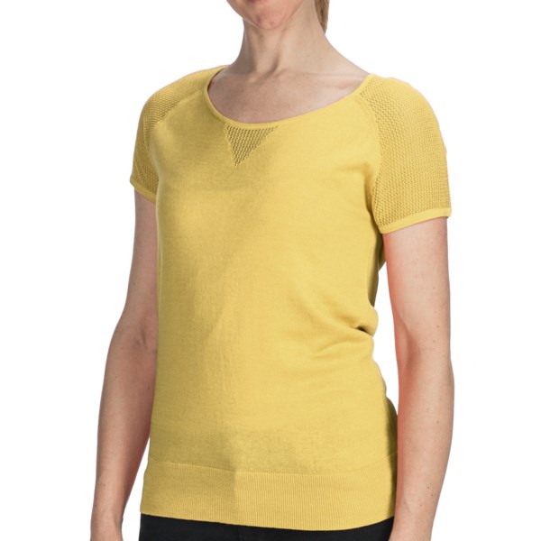August Silk Cotton-Modal Shirt - Short Sleeve (For Women)