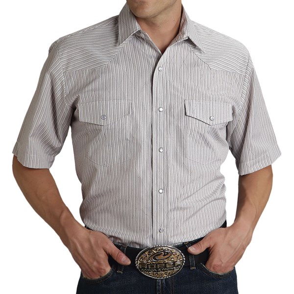 Roper Karman Classic Stripe Shirt - Snap Front, Short Sleeve (For Men)