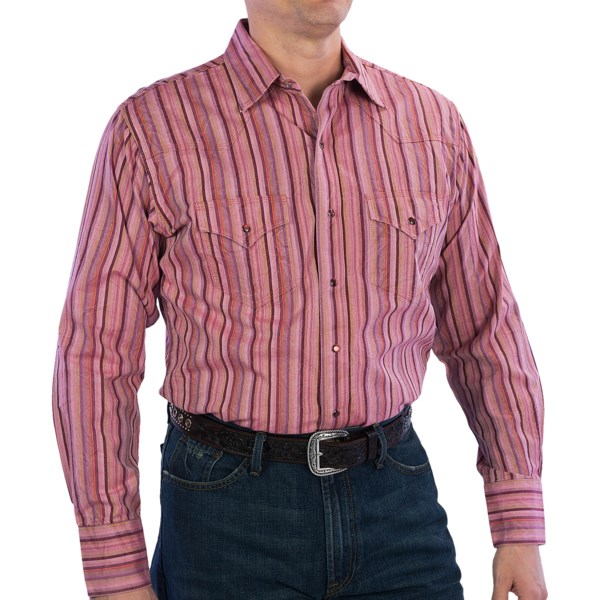Rancho Estancia Discharged Stripe Western Shirt - Cotton, Long Sleeve (For Men)