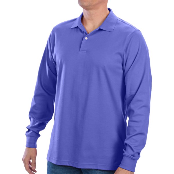 Fairway and Greene Interlock Cotton Polo Shirt - Long Sleeve (For Men)