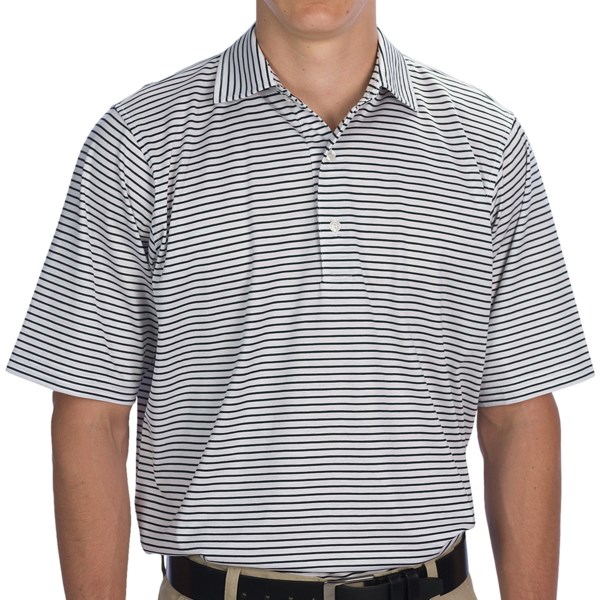 Fairway and Greene Aberdeen Stripe Lisle Cotton Polo Shirt - Short Sleeve (For Men)