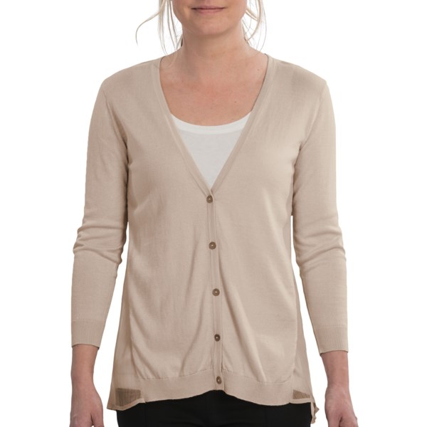 August Silk Hybrid Cardigan Sweater - 3/4 Sleeve (For Women)