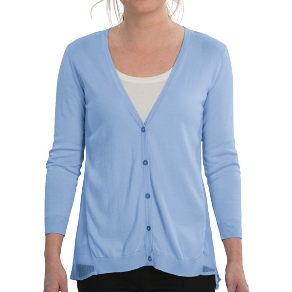 August Silk Hybrid Cardigan Sweater - 3/4 Sleeve (For Women)
