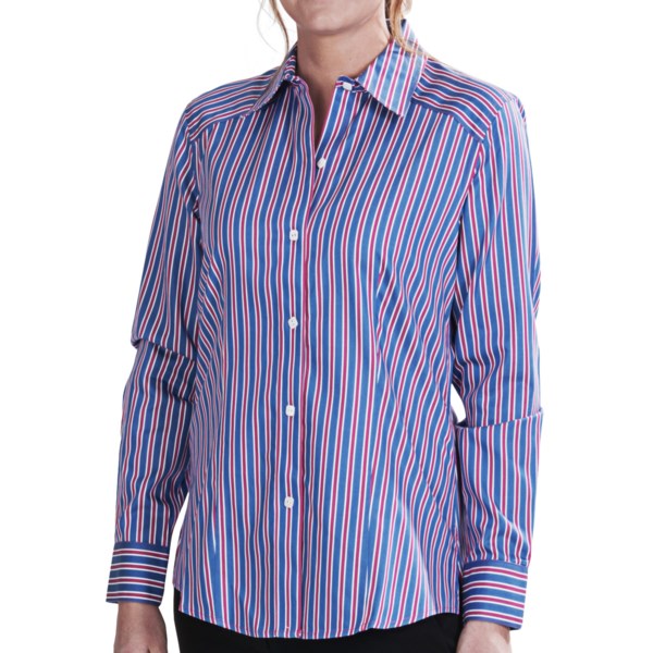 Foxcroft Multi-stripe Fitted Shirt - No-iron Cotton, Long Sleeve (for Women)