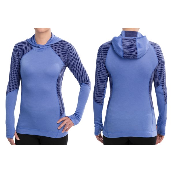 SmartWool NTS Midweight Pattern Base Layer Hoodie Shirt - UPF 50 , Merino Wool, Long Sleeve (For Women)