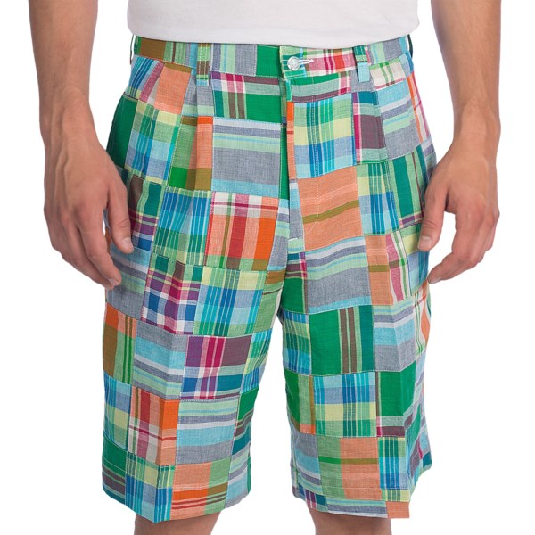 Berle Patch Madras Shorts - Pleated (for Men)