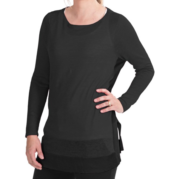 Paperwhite Sheer Drop-Shoulder Sweater (For Women)