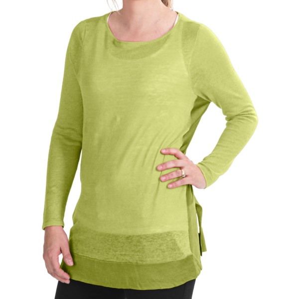 Paperwhite Sheer Drop-Shoulder Sweater (For Women)