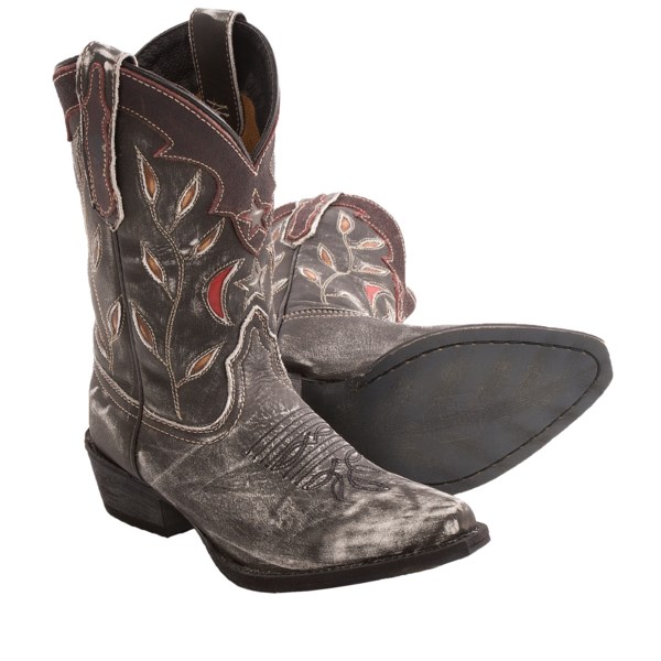 Dan Post Star and Moon Cowboy Boots - Pointed Toe (For Youth Girls)