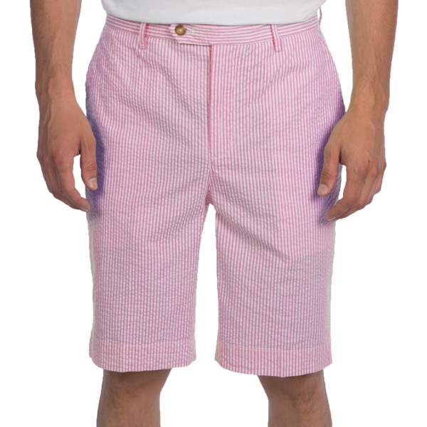 Fairway and Greene Seersucker Stripe Shorts - Flat Front (For Men)
