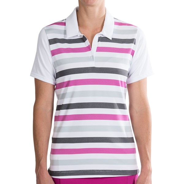 Adidas Golf Puremotion Merch Stripe Polo Shirt - Short Sleeve (For Women)