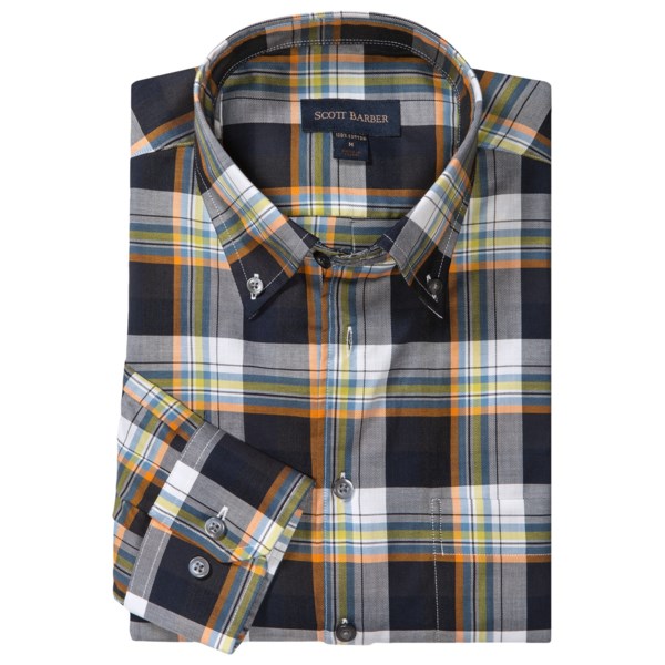 Scott Barber James Fancy Plaid Sport Shirt - Cotton Twill, Long Sleeve (For Men)