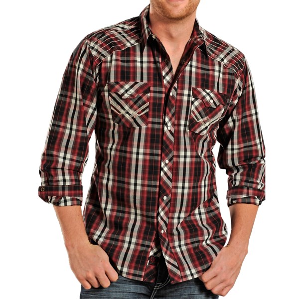Panhandle Slim 90 Proof Plaid Embroidered Shirt -Snap Front, Long Sleeve (For Men)