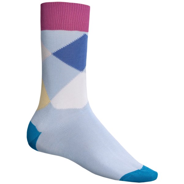 Punto Bold Diamond Socks - Mercerized Cotton-Nylon, Over-the-Calf (For Men)