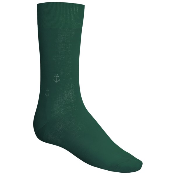 Punto Anchor Print Socks - Mercerized Cotton-Nylon, Over-the-Calf (For Men)