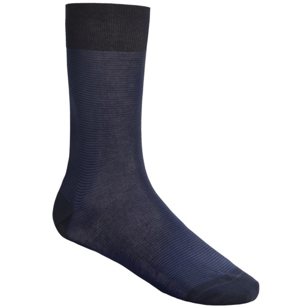 Punto Thin Striped Socks - Mercerized Cotton-Nylon, Over-the-Calf (For Men)
