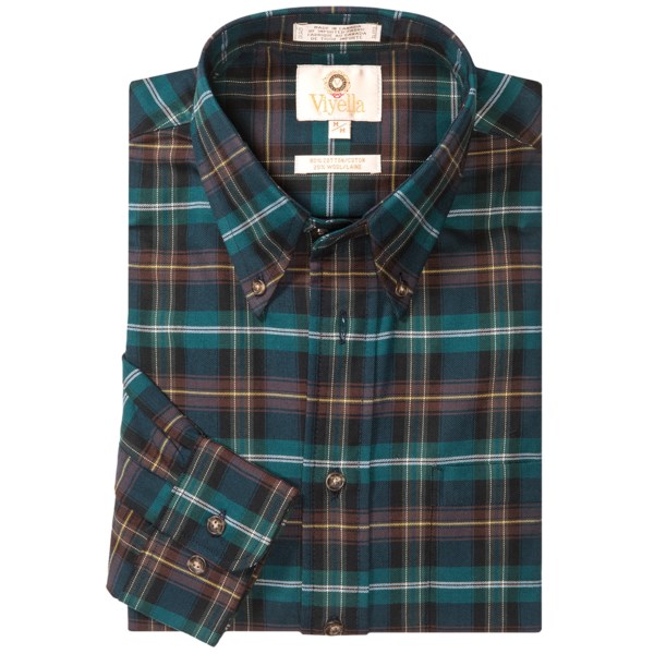 Viyella Plaid Sport Shirt - Cotton-Wool, Long Sleeve (For Men)