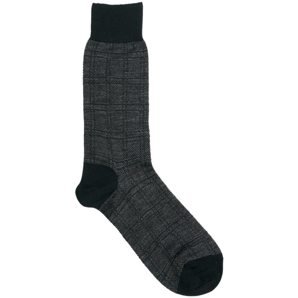 Punto Check Socks - Merino Wool, Mid-Calf (For Men)