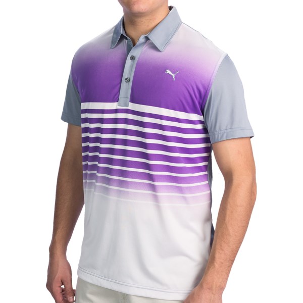 Puma Light Stripe Polo Shirt - UPF 40 , Short Sleeve (For Men)