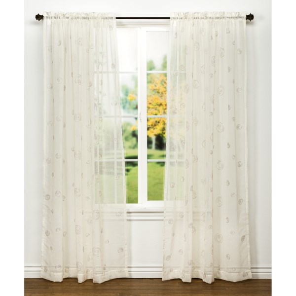United Curtain Co. Sedona Embroidered Semi-sheer Curtains - 108x84?, Rod-pocket Top