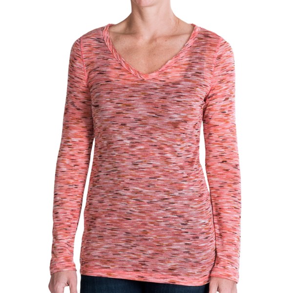 Dylan Slubby Space-dye Shirt - V-neck, Long Sleeve (for Women)