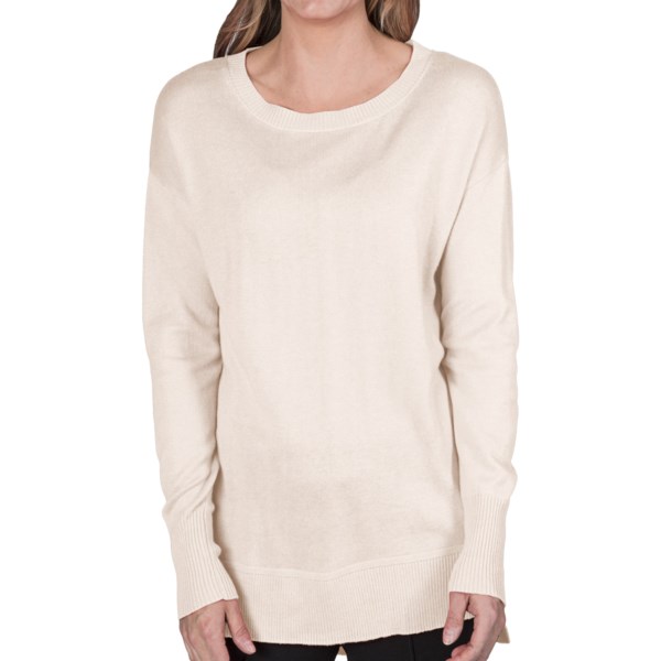 August Silk Drop Shoulder Sweater - Boat Neck (For Women)