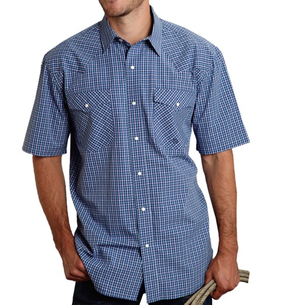 Roper Amarillo Summer Mini-Check Shirt - Short Sleeve (For Men)