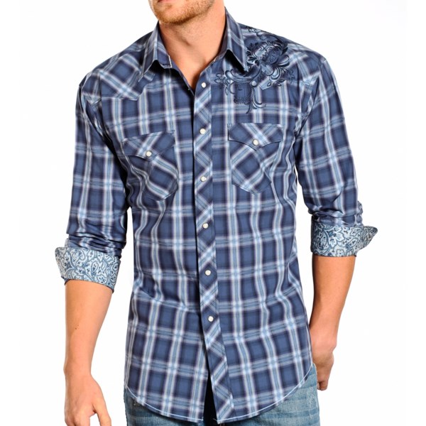 Rough Stock by Panhandle Slim Post Oak Plaid Shirt - Snap Front, Long Sleeve (For Men)