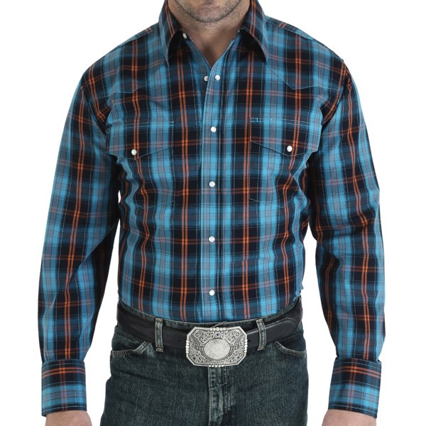 Wrangler Poplin Plaid Shirt - Snap Front, Long Sleeve (For Men)