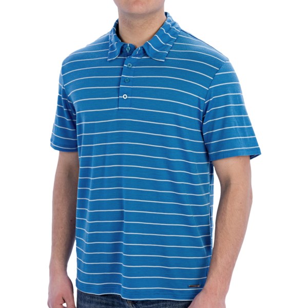 SmartWool Basic Stripe Polo Shirt - Merino Wool, Short Sleeve (For Men)