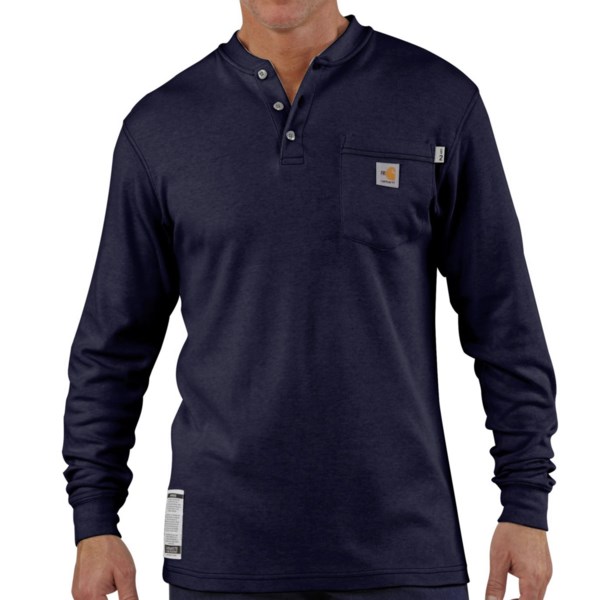 Carhartt Flame-Resistant Henley Shirt - Long Sleeve (For Big and Tall Men)