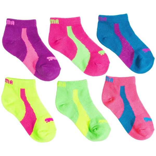 Puma Low-Cut Ankle Socks - Below-the-Ankle, 6-Pack (For Girls)
