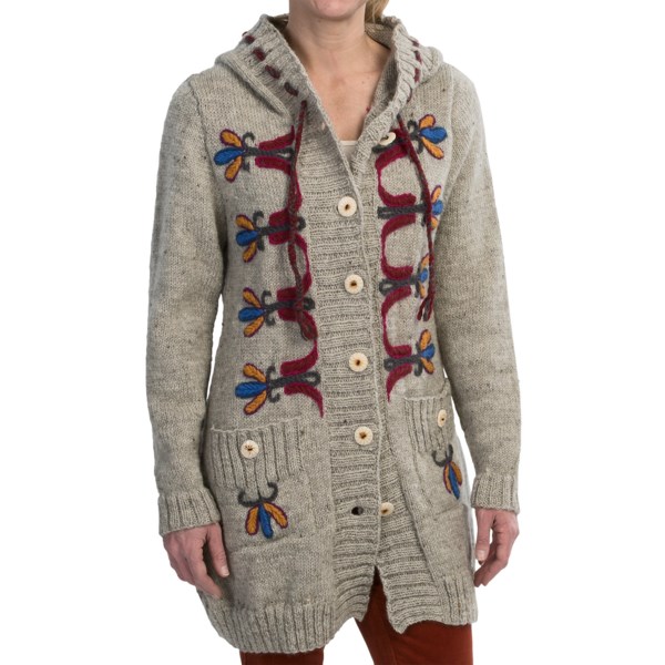 Icelandic Design Newari Bindi Hoodie - Wool, Button Front (For Women)