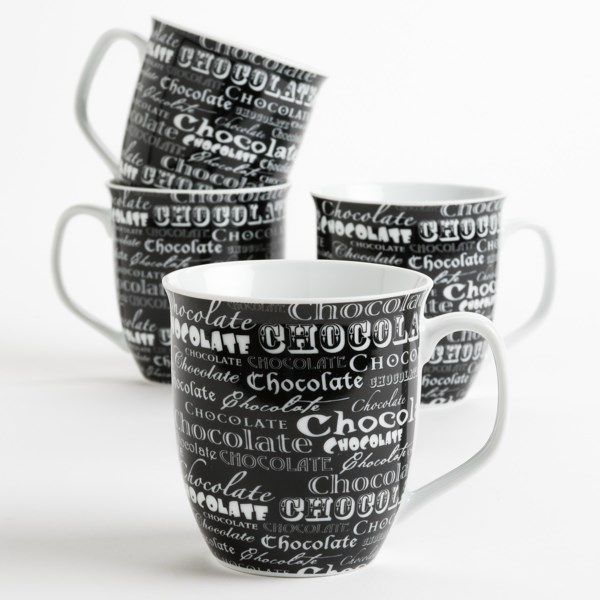 R2 Zrike Brands Printed Coffee/tea Mugs - Porcelain, Set Of 4