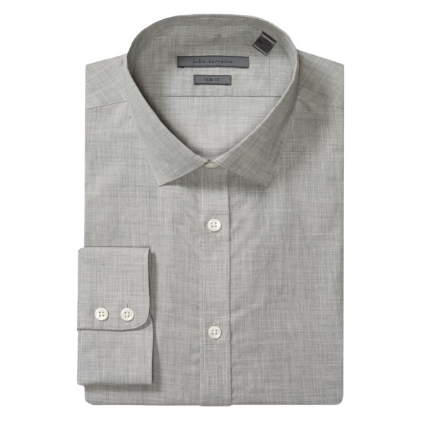 John Varvatos Collection Slim Solid Shirt - Spread Collar, Long Sleeve (For Men)