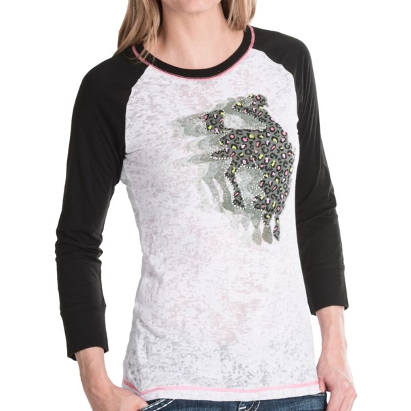 Ariat Wild Bucker Burnout Shirt - 3/4 Sleeve (for Women)