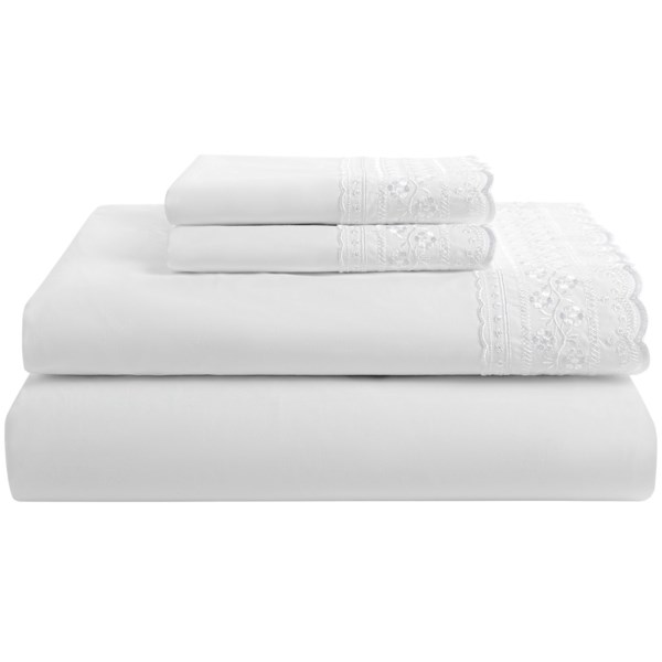 Heirloom Collection Kate Lace Sheet Set - 200 Tc Cotton Percale, Queen