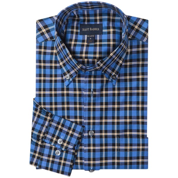 Scott Barber James Plaid Shirt - Cotton Twill, Long Sleeve (for Men)