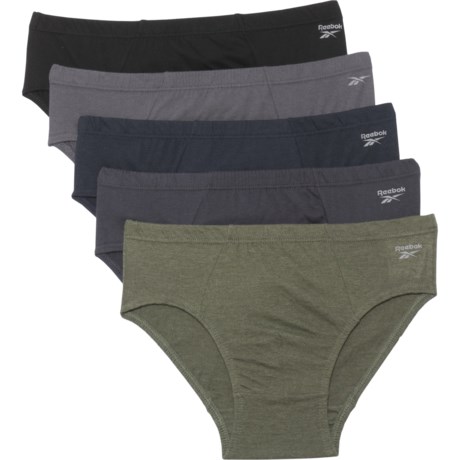 Reebok Essential Comfort Low-Rise Briefs - 5-Pack (For Men) - INDIA INK/BLACKENED PEARL/MARITIME BLUE/CHIVE HEAT (S )